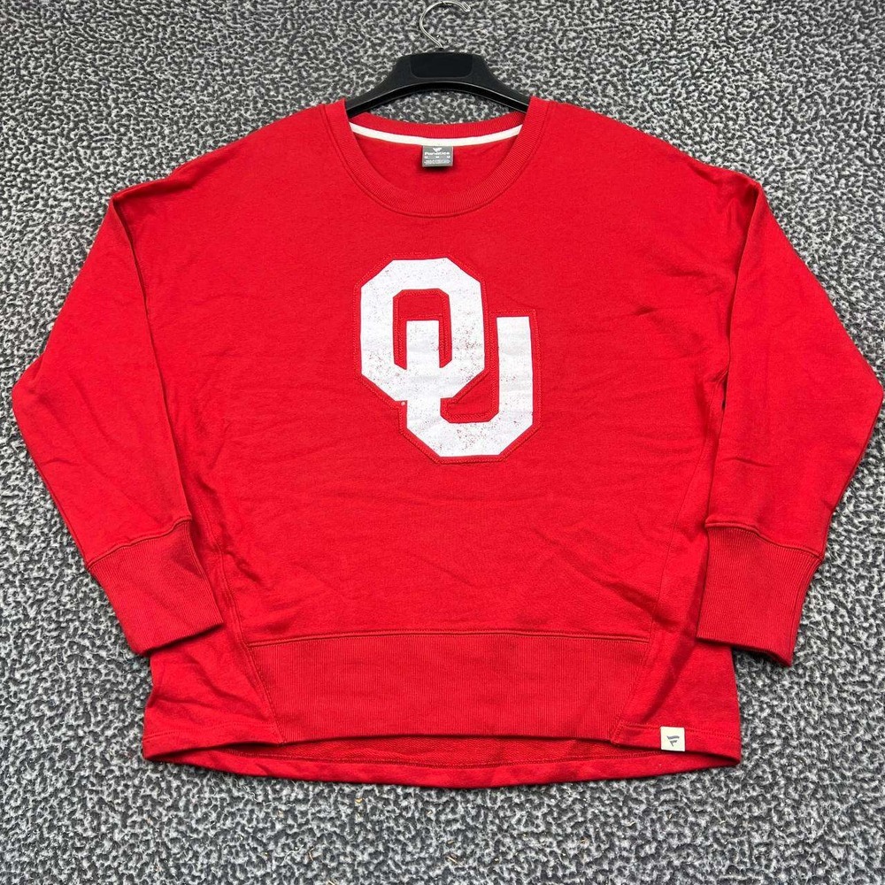 Oklahoma Sooners NCAA Sweatshirt Men Medium Red Fanatics Crewneck Pullover New